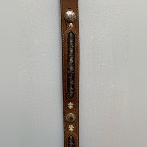 Leather and horsehair western belt